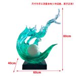Modern luxury transparent resin foam ornament, large floor standing sculpture, hotel living room, foyer, model room artwork