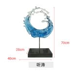 Modern Light Luxury Transparent Resin Sculpture Wave Ornament Hotel Model Room Home Living Room Entrance Decoration Crafts