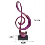 Nordic Creative Musical Note Decorative Sculpture for Home Living Room Wine Cabinet Music Stand Instrument Transparent Resin Art Piece
