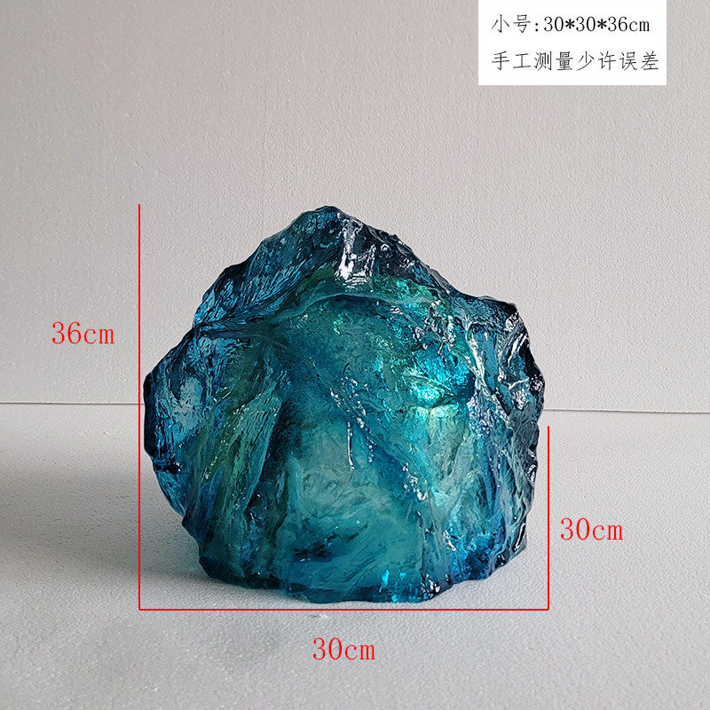 Transparent resin luminous landscape stone sculpture villa courtyard hotel pool model room floor soft decoration ornament