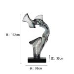 Modern abstract transparent resin sculpture, large floor standing ornament, hotel lobby, sales office, corridor decoration artwork