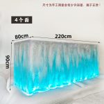 Modern luxury crystal luminous island table, bar, villa, high-end feeling, transparent resin reception, irregular bar counter in front