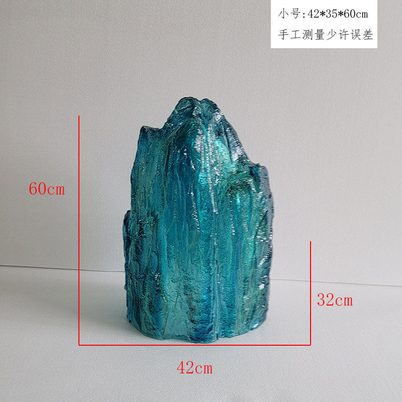 Transparent resin luminous landscape stone sculpture villa courtyard hotel pool model room floor soft decoration ornament