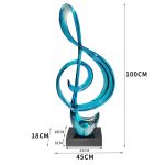 Nordic Creative Musical Note Decorative Sculpture for Home Living Room Wine Cabinet Music Stand Instrument Transparent Resin Art Piece