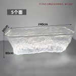 Transparent resin luminous crystal island, light luxury home dining table, ice cubes, stones, high-end feeling, hotel reception bar, front desk