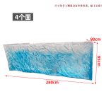 Modern luxury crystal luminous island table, bar, villa, high-end feeling, transparent resin reception, irregular bar counter in front
