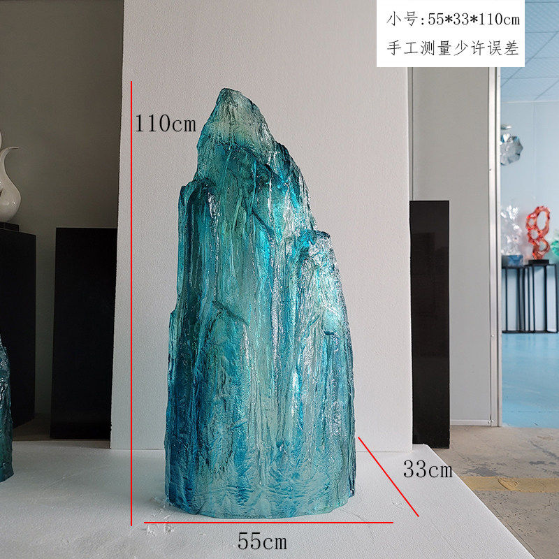 Transparent resin luminous landscape stone sculpture villa courtyard hotel pool model room floor soft decoration ornament