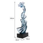 Modern abstract transparent resin sculpture, large floor standing ornament, hotel lobby, sales office, corridor decoration artwork