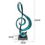 Nordic Creative Musical Note Decorative Sculpture for Home Living Room Wine Cabinet Music Stand Instrument Transparent Resin Art Piece