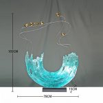 Modern Light Luxury Transparent Resin Sculpture Wave Ornament Hotel Model Room Home Living Room Entrance Decoration Crafts