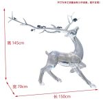 Transparent Crystal Deer Sculpture Large Hotel Sales Office Square Garden Staircase Resin Decoration Floor Decoration