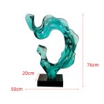 Modern Light Luxury Transparent Resin Sculpture Wave Ornament Hotel Model Room Home Living Room Entrance Decoration Crafts