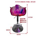 Light luxury household dining chair, transparent resin, high-end petal bar counter chair, designer style, adjustable and rotatable high foot stool