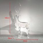 Transparent Crystal Deer Sculpture Large Hotel Sales Office Square Garden Staircase Resin Decoration Floor Decoration