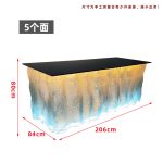 Transparent resin luminous crystal island, light luxury home dining table, ice cubes, stones, high-end feeling, hotel reception bar, front desk