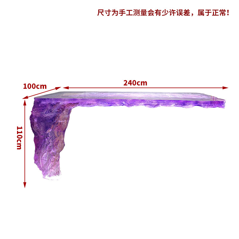 Light luxury transparent resin crystal island table, clubhouse, villa beauty salon, designer’s creative glacier tea table customization