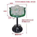 Light luxury household dining chair, transparent resin, high-end petal bar counter chair, designer style, adjustable and rotatable high foot stool