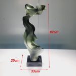 Modern abstract transparent resin sculpture, large floor standing ornament, hotel lobby, sales office, corridor decoration artwork