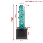 Modern abstract transparent resin sculpture, large floor standing ornament, hotel lobby, sales office, corridor decoration artwork