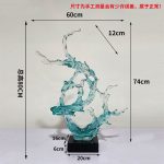 Modern luxury transparent resin foam ornament, large floor standing sculpture, hotel living room, foyer, model room artwork