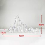 Transparent resin rockery sculpture imitating glass handicrafts, hotel lobby landscape, large mountain shaped ornaments, floor installation