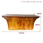 Transparent resin luminous crystal island, light luxury home dining table, ice cubes, stones, high-end feeling, hotel reception bar, front desk