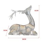 Transparent Crystal Deer Sculpture Large Hotel Sales Office Square Garden Staircase Resin Decoration Floor Decoration