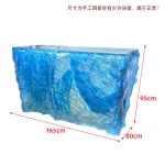 Modern luxury crystal luminous island table, bar, villa, high-end feeling, transparent resin reception, irregular bar counter in front