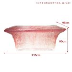 Transparent resin luminous crystal island, light luxury home dining table, ice cubes, stones, high-end feeling, hotel reception bar, front desk