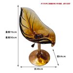 Light luxury household dining chair, transparent resin, high-end petal bar counter chair, designer style, adjustable and rotatable high foot stool