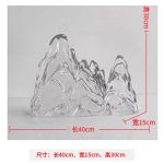 Transparent resin rockery sculpture imitating glass handicrafts, hotel lobby landscape, large mountain shaped ornaments, floor installation