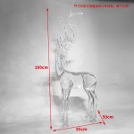 Transparent Crystal Deer Sculpture Large Hotel Sales Office Square Garden Staircase Resin Decoration Floor Decoration