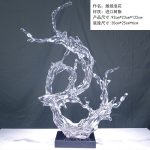 Modern luxury transparent resin foam ornament, large floor standing sculpture, hotel living room, foyer, model room artwork