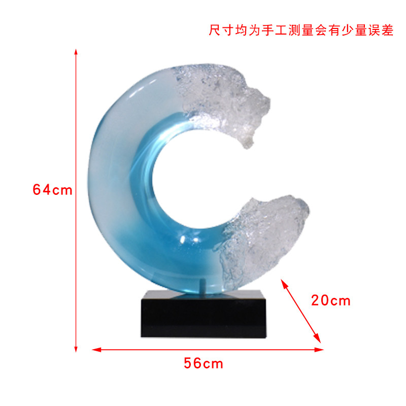Modern minimalist transparent resin entrance decoration, hotel sales office, clubhouse, home decor, living room decoration, art sculpture