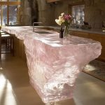High-end villa bar front desk minimalist luminous island bar counter dining table custom transparent resin ice block bar art tea table