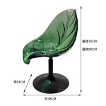Light luxury household dining chair, transparent resin, high-end petal bar counter chair, designer style, adjustable and rotatable high foot stool