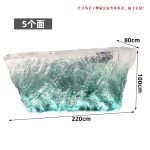 Transparent resin luminous crystal island, light luxury home dining table, ice cubes, stones, high-end feeling, hotel reception bar, front desk