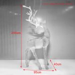 Transparent Crystal Deer Sculpture Large Hotel Sales Office Square Garden Staircase Resin Decoration Floor Decoration