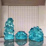 Hotel Club Large Transparent Landscape Stone Sculpture Resin Ornaments Sales Office Villa Pond Decorative Artwork