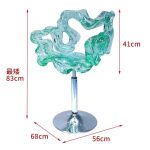 Light luxury household dining chair, transparent resin, high-end petal bar counter chair, designer style, adjustable and rotatable high foot stool