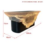 Transparent resin luminous crystal island, light luxury home dining table, ice cubes, stones, high-end feeling, hotel reception bar, front desk