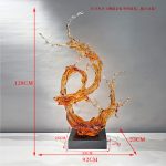 Modern luxury transparent resin foam ornament, large floor standing sculpture, hotel living room, foyer, model room artwork
