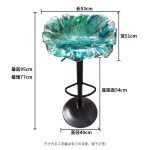 Light luxury household dining chair, transparent resin, high-end petal bar counter chair, designer style, adjustable and rotatable high foot stool