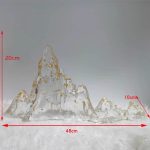 Transparent resin rockery sculpture imitating glass handicrafts, hotel lobby landscape, large mountain shaped ornaments, floor installation