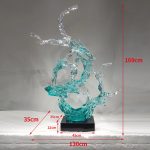 Modern luxury transparent resin foam ornament, large floor standing sculpture, hotel living room, foyer, model room artwork
