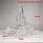 Transparent resin rockery sculpture imitating glass handicrafts, hotel lobby landscape, large mountain shaped ornaments, floor installation