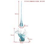 Transparent resin water droplet spray sculpture hotel large floor decoration villa living room entrance decoration art hanging decoration