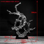Modern luxury transparent resin foam ornament, large floor standing sculpture, hotel living room, foyer, model room artwork