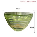 Transparent blue deep ocean tea table, modern light luxury living room, household resin table, high-end art crystal circular tea table