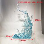 Modern luxury transparent resin foam ornament, large floor standing sculpture, hotel living room, foyer, model room artwork